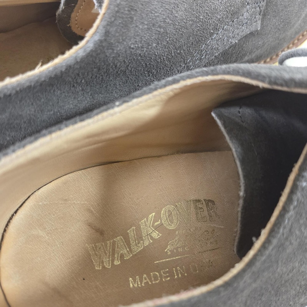 Walk-Over Men's Suede Lace-Up Oxfords Size 10 M Gray - Picture 6 of 7